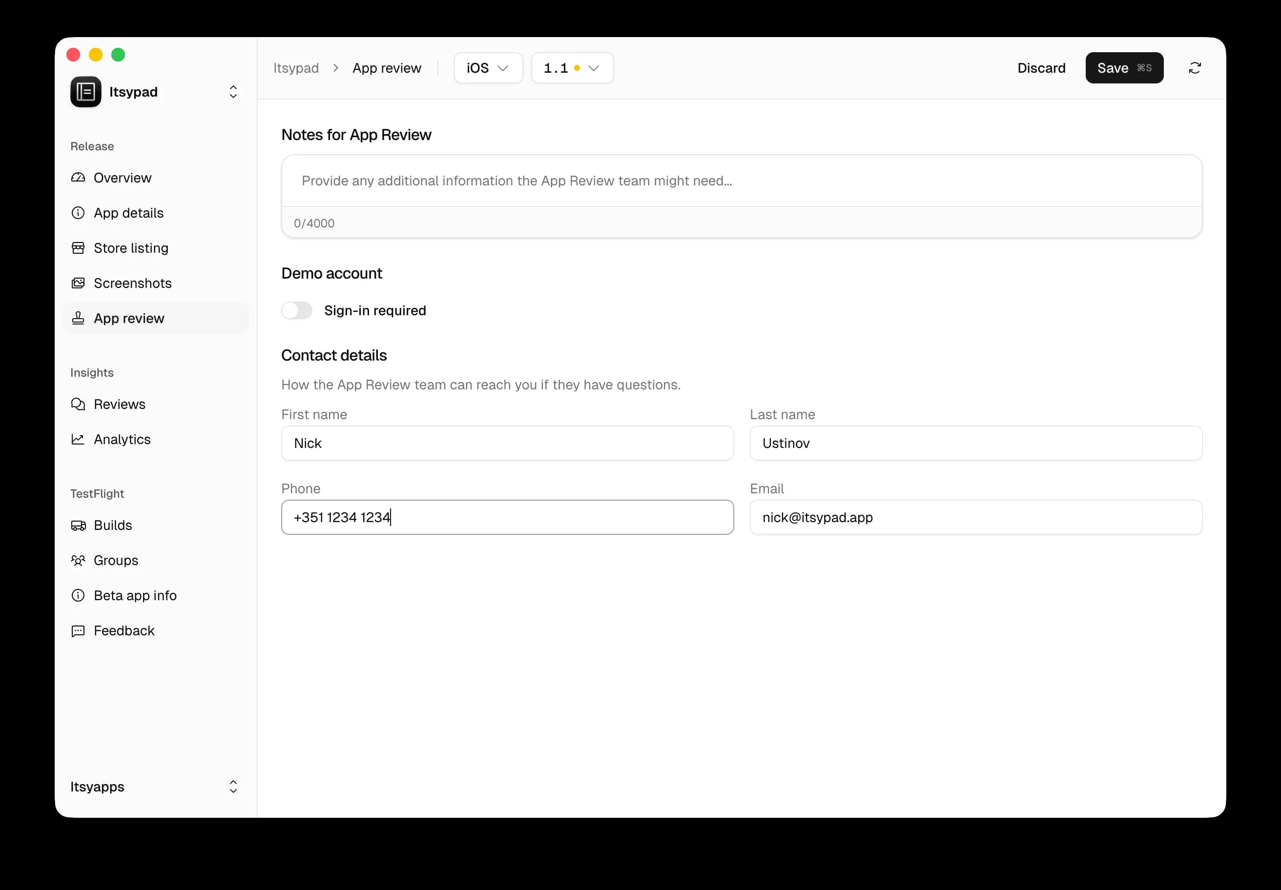 Itsyconnect – ship releases – 5